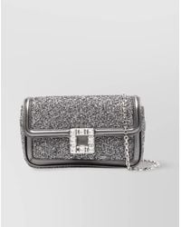 Roger Vivier - Crystal Embellished Leather Shoulder Bag - Lyst
