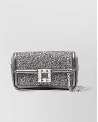 Roger Vivier - Crystal Embellished Leather Shoulder Bag - Lyst