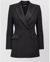 Dolce & Gabbana - 'Turlington' Blazer Double-Breasted Structured Shoulders - Lyst