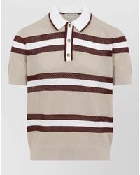 Dries Van Noten - Striped Mesh Short-Sleeve Polo Shirt - Lyst