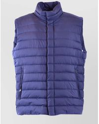Herno - Collar Padded Sleeveless Zip Pockets Jackets - Lyst