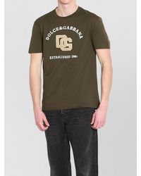 Dolce & Gabbana - Ribbed Crew Neck Short Sleeve Cotton T-Shirt - Lyst