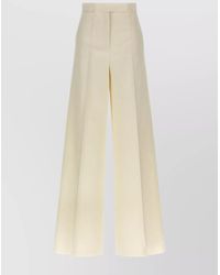 Max Mara - Wide Leg High Waist Trousers With Pleated Front - Lyst
