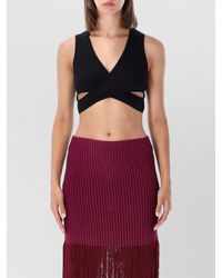 Alaïa - Ribbed Wrap Sleeveless V-Neck Bodysuit - Lyst