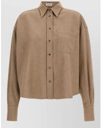 Brunello Cucinelli - Shiny Collar Denim Shirt - Lyst