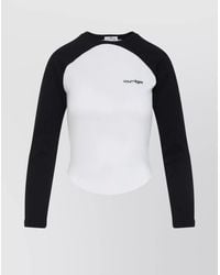 Courreges - Cotton Logo-Print Long-Sleeve T-Shirt - Lyst