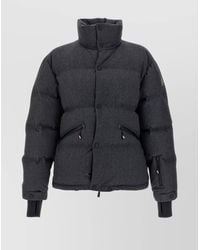 Moncler - Padded Jacket With High Collar And Zippered Pockets - Lyst