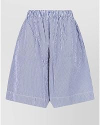 Daniela Gregis - Straight Shorts Side Pockets Striped Pattern - Lyst
