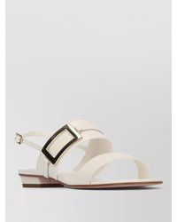 Roger Vivier - Metal Buckle Slingback Open Toe Sandals - Lyst