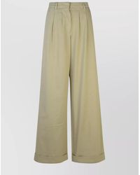 Palm Angels - Wide Leg High Waist Cotton Trousers - Lyst