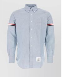 Thom Browne - Striped Cotton Long-Sleeve Button-Down Shirt - Lyst