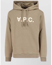 A.P.C. - Logo Hooded Sweatshirt - Lyst