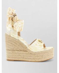 Versace - La Medusa Bow Espadrille Wedge Sandals - Lyst
