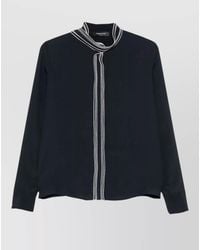 Fabiana Filippi - Silk Blend High Neck Long Sleeve Blouse - Lyst