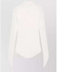 Courreges - Long Sleeve High Neck Ribbed Top - Lyst
