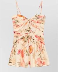 Zimmermann - Mahon Cotton Playsuit Bow Floral Mini - Lyst