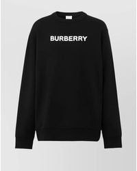 Burberry - Cotton Logo-Print Ribbed Crew-Neck Sweatshirt - Lyst