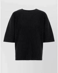 Homme Plissé Issey Miyake - Pleated Relaxed Fit Round Neck T Shirt - Lyst