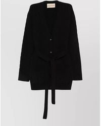 Valentino Garavani - Cashmere Cable Cardigan Belted Cropped Style - Lyst