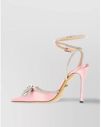 Mach & Mach - Leather Crystal Embellished Bow Pointed-Toe High-Heel Pumps - Lyst