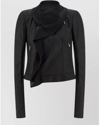 Rick Owens - Lamb Leather Ribbed Fitted Jacket - Lyst