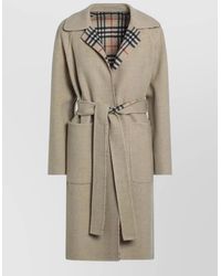 Burberry - Sand Reversible Wool Coat - Lyst