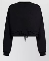 Dries Van Noten - Cropped Crew Neck Top Long Sleeves Drawstring - Lyst