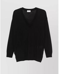 P.A.R.O.S.H. - V-Neck Knit Sweater Dropped Shoulders - Lyst