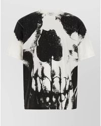 McQueen - Skull Motif Crew Neck Graphic T Shirt - Lyst