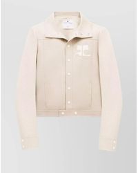 Courreges - Ribbed Stretch-Cotton Blazer Slit Pockets - Lyst