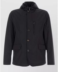 Moorer - Stretch Nylon Ranieri Hooded Jacket Long Sleeves - Lyst