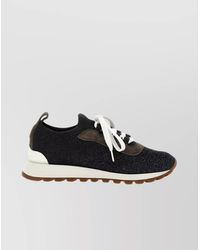 Brunello Cucinelli - Leather Sock-Style Low-Top Sneakers - Lyst