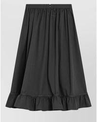 MM6 by Maison Margiela - Flared Skirt Ruffled Hem Midi Design - Lyst