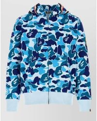 A Bathing Ape - Cotton Camo Shark Hooded Zip Sweatshirt - Lyst