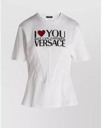 Versace - Short-Sleeved T-Shirt With Logo Print - Lyst