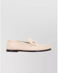 Saint Laurent - Leather Loafers With Round Toeline And Rubber Sole - Lyst