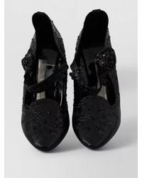 Dolce & Gabbana - Crystal Embellished Floral Patent Pumps - Lyst