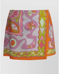 PUCCI - Silk Printed Wrap Mini Skirt - Lyst