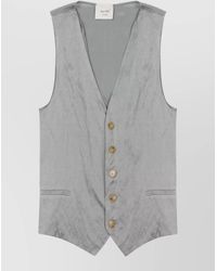 Alysi - Tailored Sleeveless Vest V Neckline Pockets - Lyst