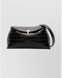 TOTEME - Crocodile Effect Leather Top Handle Clutch - Lyst