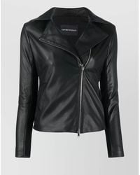 Emporio Armani - Lamb Leather Slim-Fit Biker Jacket - Lyst