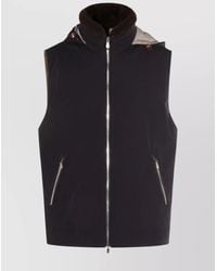 Brunello Cucinelli - Sleeveless Hooded Down Jacket Side Zip Pockets - Lyst
