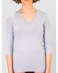 LA ROSE - V Neck Cashmere Silk Knit Top - Lyst