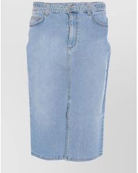 Liu Jo - Denim Skirt With Belt And Split Detail - Lyst