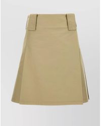 Burberry - Cotton Pleated A-Line Skirt - Lyst