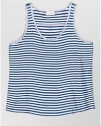 Pierre Louis Mascia - Silk Striped Scoop Neck Sleeveless Top - Lyst