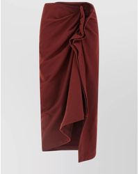 Dries Van Noten - High Waist Midi Skirt With Ruffled Detail - Lyst