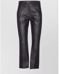 Pinko - Faux Leather Trousers With Seam Detailing And Panels - Lyst
