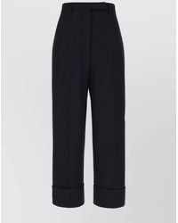 Thom Browne - Wool Trousers With Back Pockets And Button Detail - Lyst