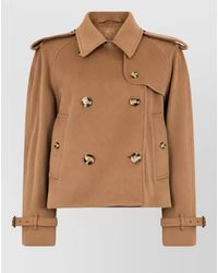 Burberry - Cashmere Cropped Double-Breasted Trench Coat - Lyst